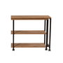 Hanah Home Mesa Auxiliar Industrial Tablero Melamina Pino Atlántico y Negro 70x63x76 cm